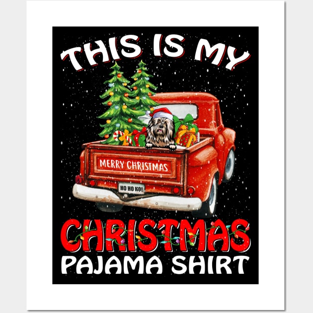 This Is My Christmas Pajama Shirt Sheepdog Truck Tree Wall Art by intelus